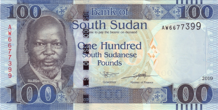South Sudan P15d 100 South Sudanese Pounds 2019 UNC