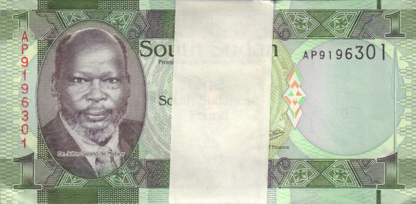 South Sudan P5 1 South Sudanese Pound Afghanis Bundle 100 pcs 2011 UNC