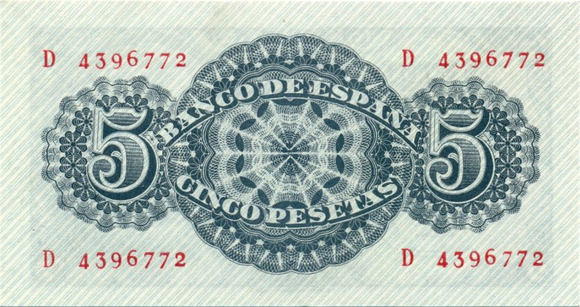 Spain P134 5 Pesetas 1947 UNC