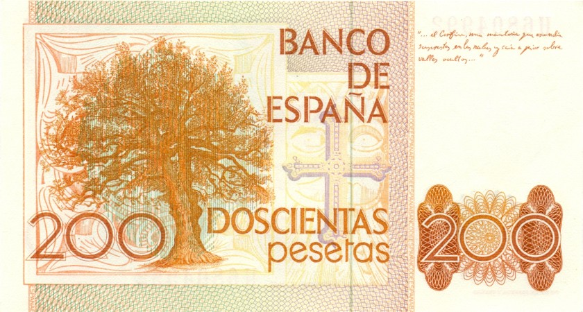 Spain P156 200 Pesetas 1980 UNC