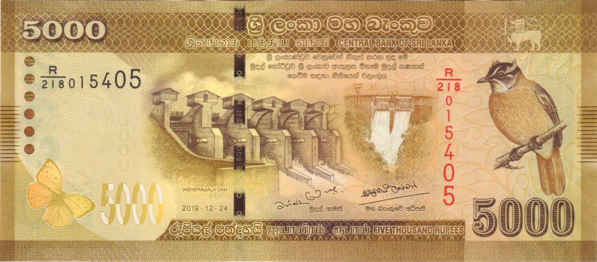 Sri Lanka P128f 5.000 Rupees 2019 UNC