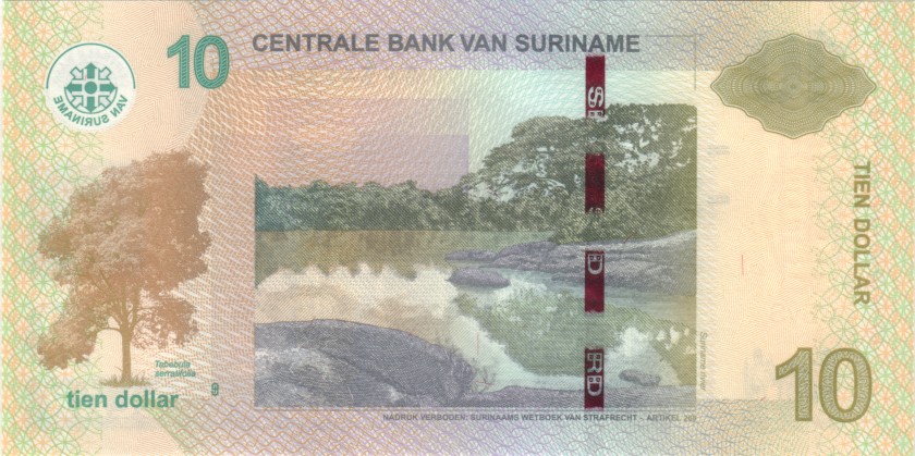 Suriname P163c 10 Dollars 2019 UNC