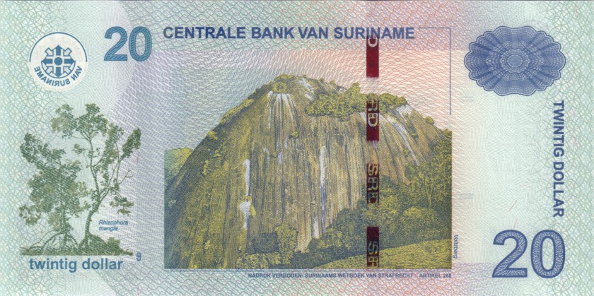 Suriname P164c 20 Dollars 2019 UNC