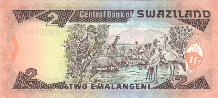 Swaziland P13 A0006xx 2 Emalangeni 1987 UNC