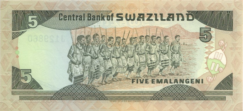Swaziland P19a 5 Emalangeni 1992 UNC