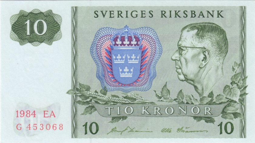 Sweden P52e 10 Kronor 1984 UNC