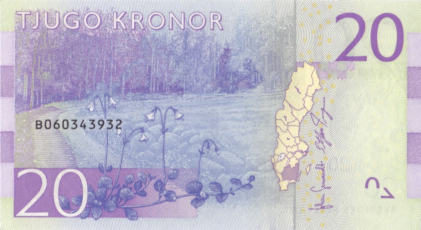 Sweden P69a 20 Kronor 2015 UNC