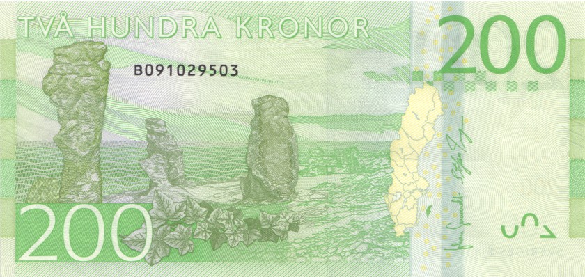 Sweden P72 200 Kronor 2015 UNC