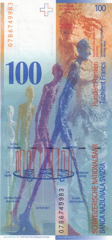 Switzerland P72h(3) 100 Francs 2007 UNC