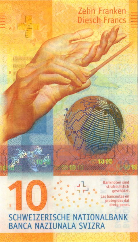 Switzerland P75d 10 Francs 2017 UNC