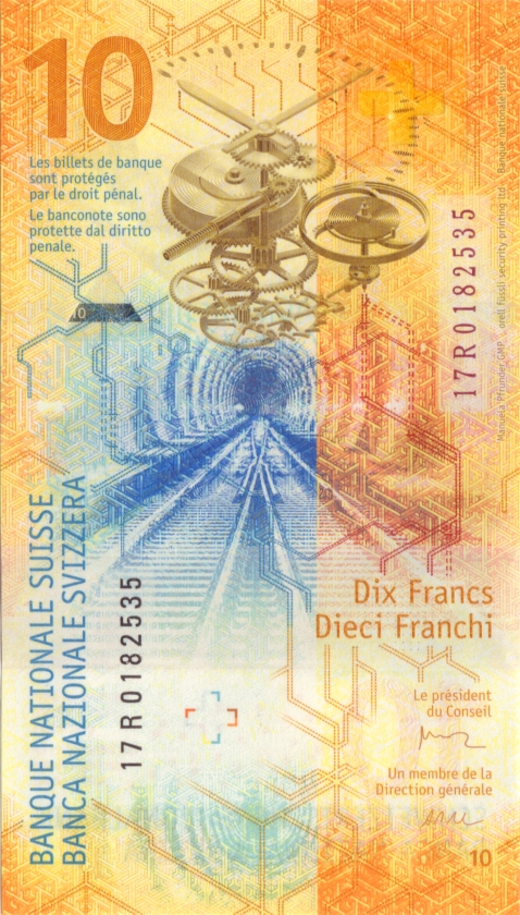 Switzerland P75f 10 Francs 2017 UNC