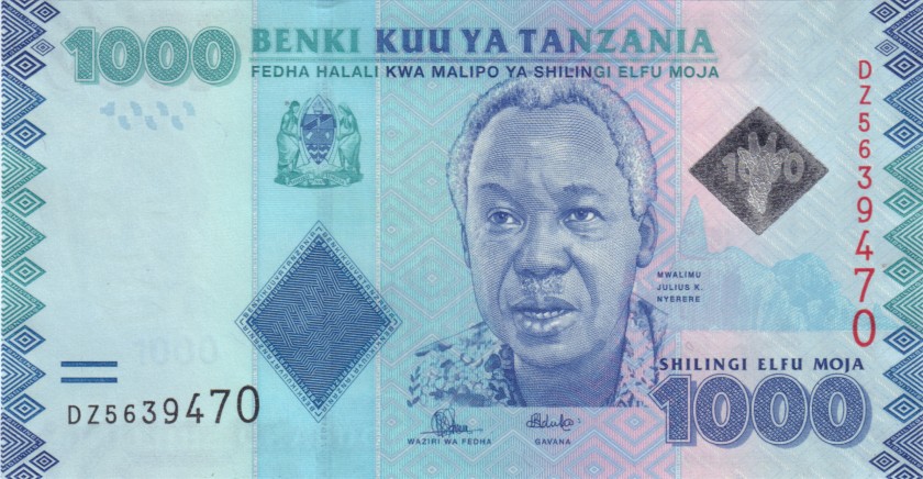 Tanzania P41b 1.000 Shillings 2015 UNC