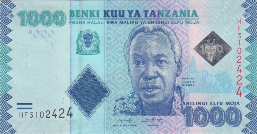 Tanzania P41c 1.000 Shillings 2019 UNC
