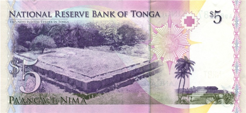 Tonga P39b 5 Paʻanga 2014 UNC