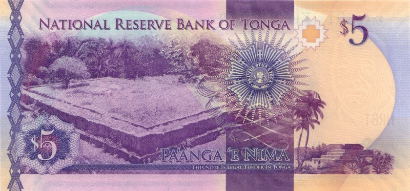 Tonga P45 5 Paanga 2015 UNC