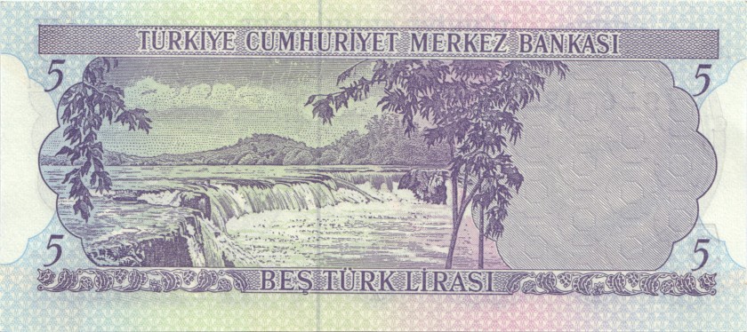 Turkey P185r REPLACEMENT 5 Turkish Lira 1970 UNC