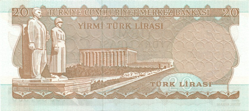 Turkey P187b 20 Turkish Lira 1970 UNC