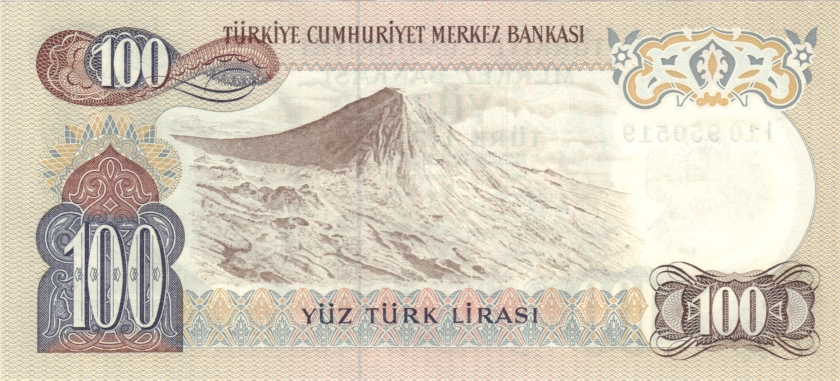 Turkey P189b(2) 100 Turkish Lira 1970 UNC