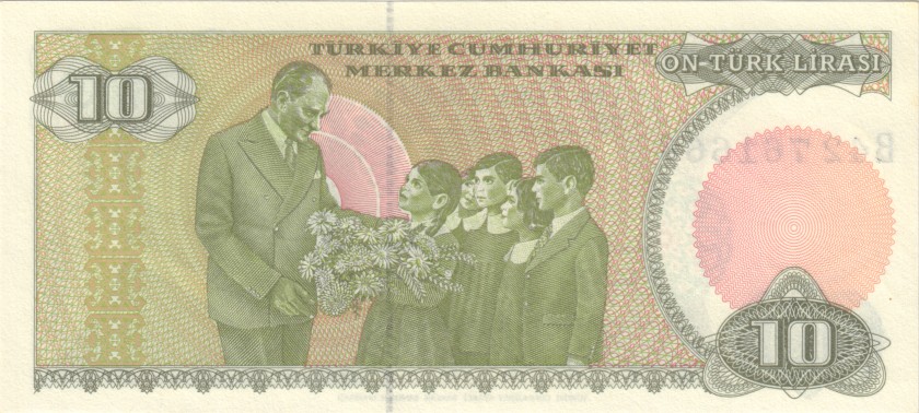 Turkey P192(2) 10 Turkish Lira 1970 UNC-