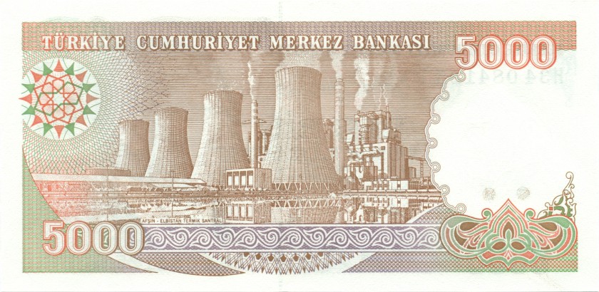 Turkey P198 5.000 Turkish Lira 1970 UNC