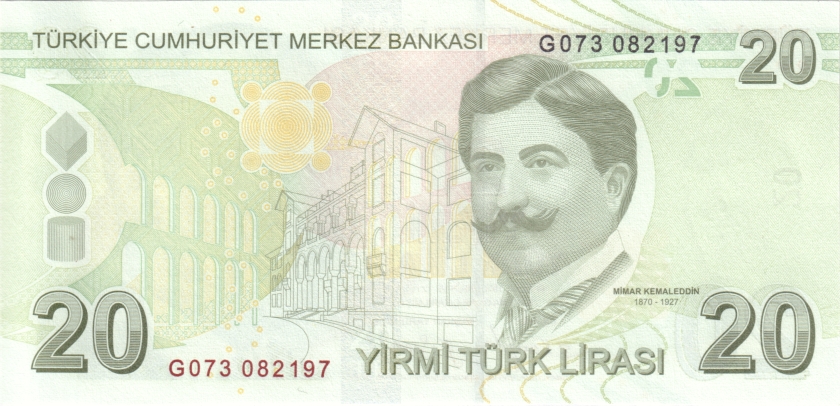 Turkey P224f 20 Turkish Lira 2009 (2022) UNC
