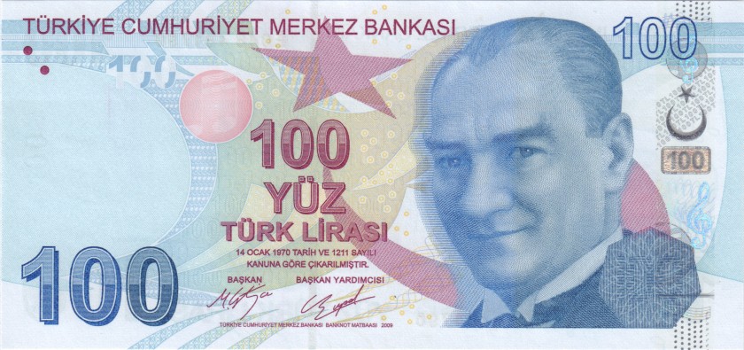 Turkey P226c 100 Turkish Lira 2009 UNC
