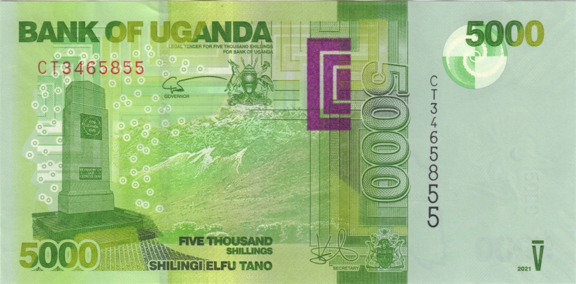 Uganda P51g 5.000 Shillings 2021 UNC