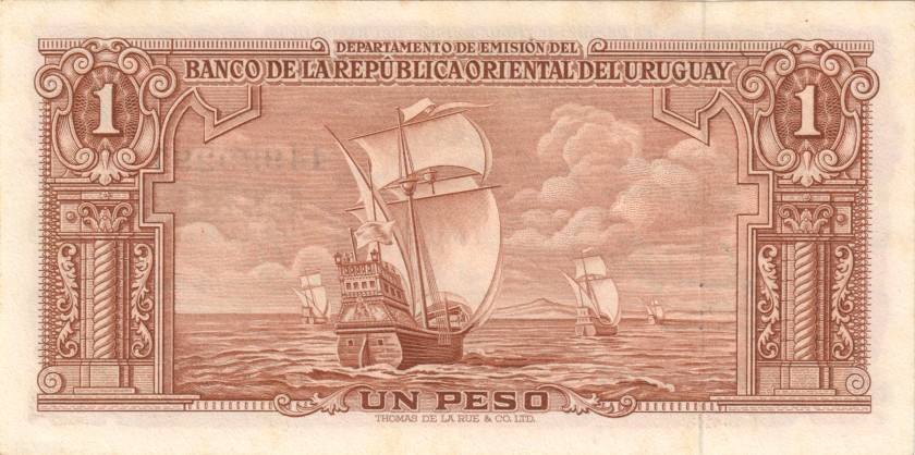 Uruguay P35b(4) 1 Peso 1939 UNC