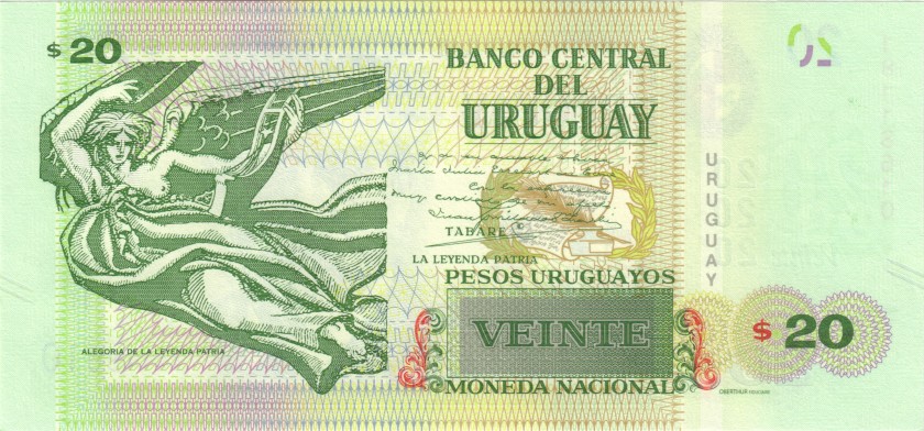 Uruguay P93 20 Pesos Uruguayos 2018 UNC