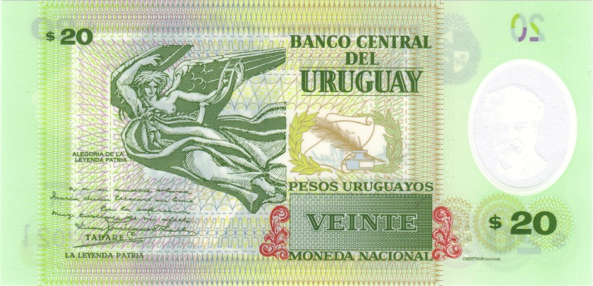 Uruguay P-W101(1) 20 Pesos Uruguayos 2020 UNC