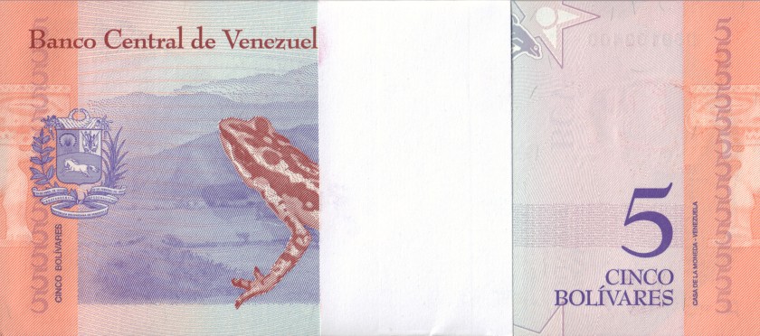 Venezuela P102 5 Bolivares Bundle 100 pcs 2018 UNC