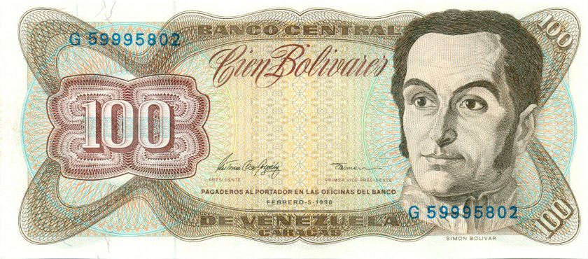 Venezuela P66f 100 Bolívares 1998 UNC