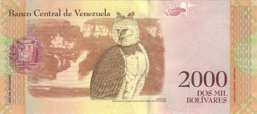Venezuela P96b 21811812 RADAR 2.000 Bolivares 2016 UNC