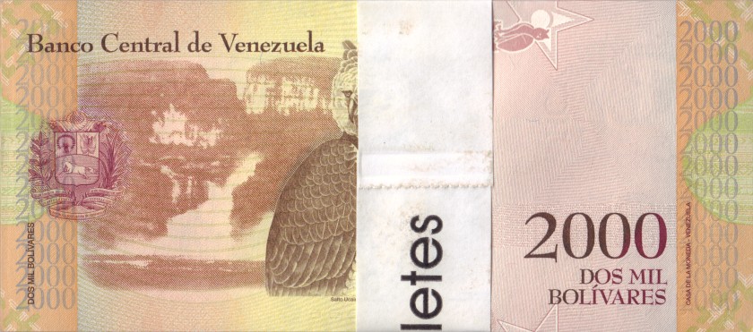 Venezuela P96b 2.000 Bolivares Bundle 100 pcs 2016 UNC