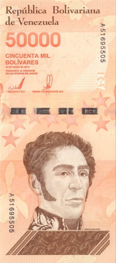 Venezuela P-NEW 10.000, 20.000, 50.000 Bolivares 3 banknotes 2019 UNC