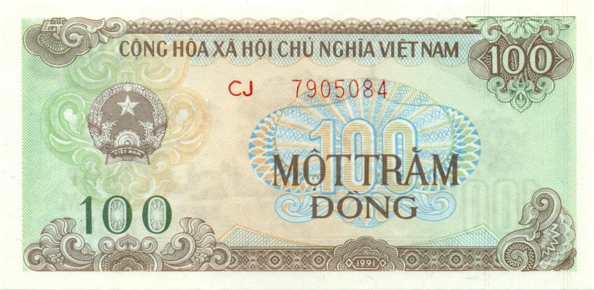 Vietnam P105b 100 Dong 1991 UNC