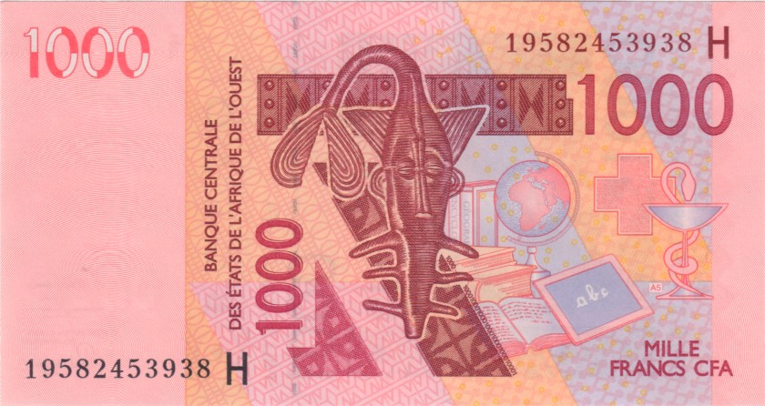 West African States Niger P615Hr 1.000 Francs 2019 UNC