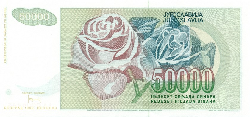 Yugoslavia P117 50.000 Dinara 1992 UNC