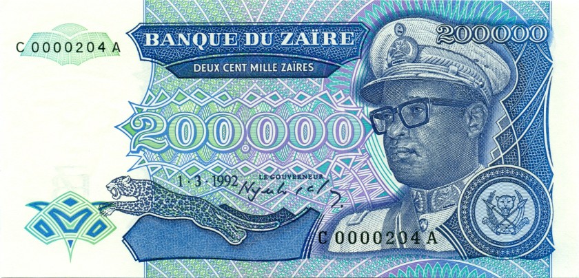 Zaire P42 200.000 Zaïres 1992 UNC