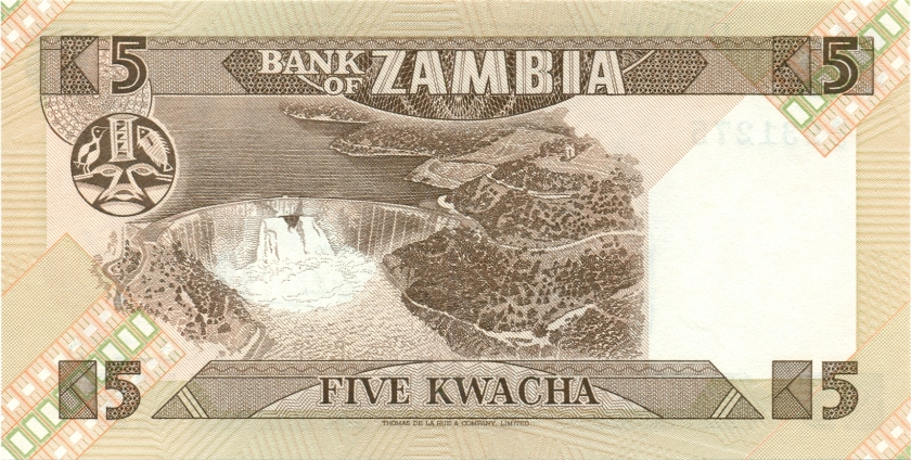 Zambia P25c 5 Kwacha 1980-1988 UNC