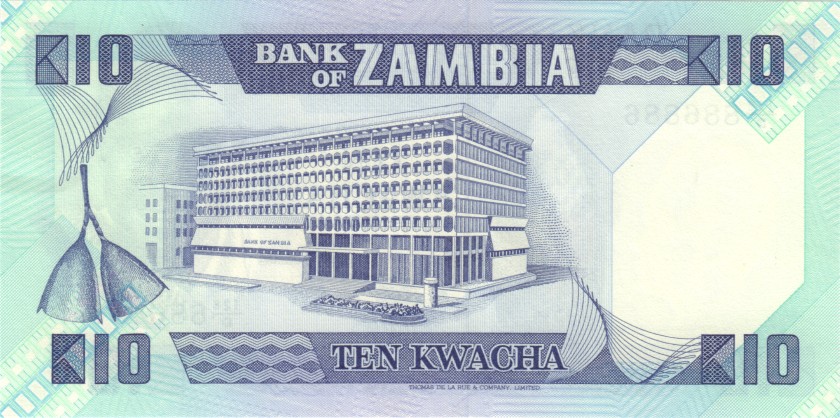 Zambia P26e 886886 10 Kwacha 1980-1988 UNC