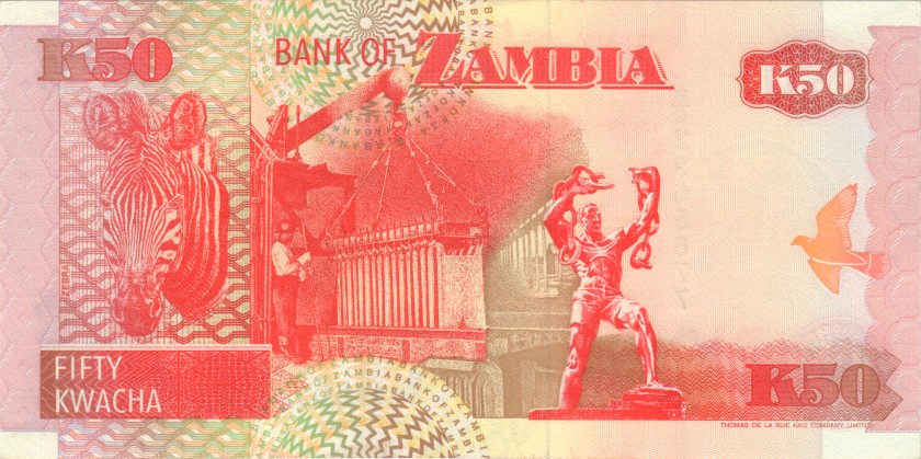 Zambia P37a 50 Kwacha 1992 UNC