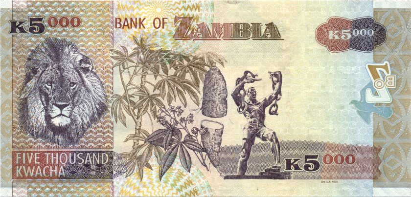 Zambia P45f 5.000 Kwacha 2010 UNC
