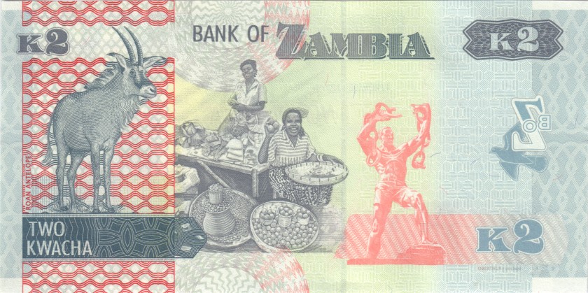 Zambia P56 2 Kwacha 2020 UNC