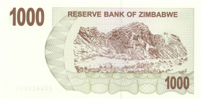 Zimbabwe P44 1.000 Dollars 2006 UNC