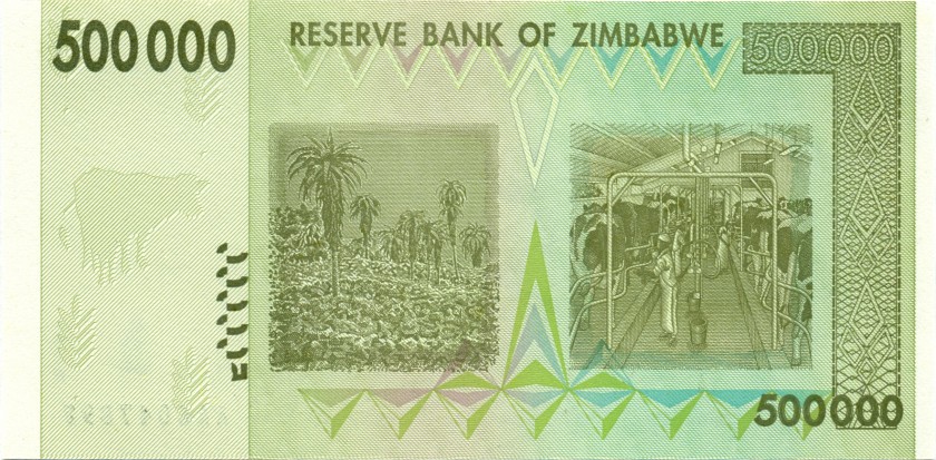 Zimbabwe P76 500.000 Dollars 2008 UNC