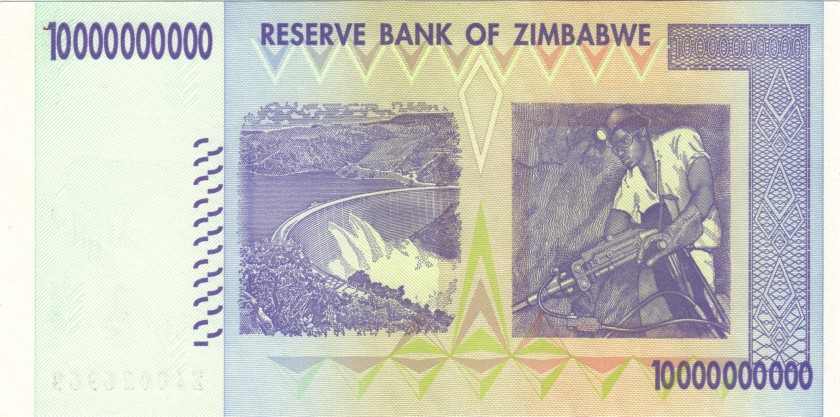 Zimbabwe P85r REPLACEMENT 10.000.000.000 Dollars 2008 UNC