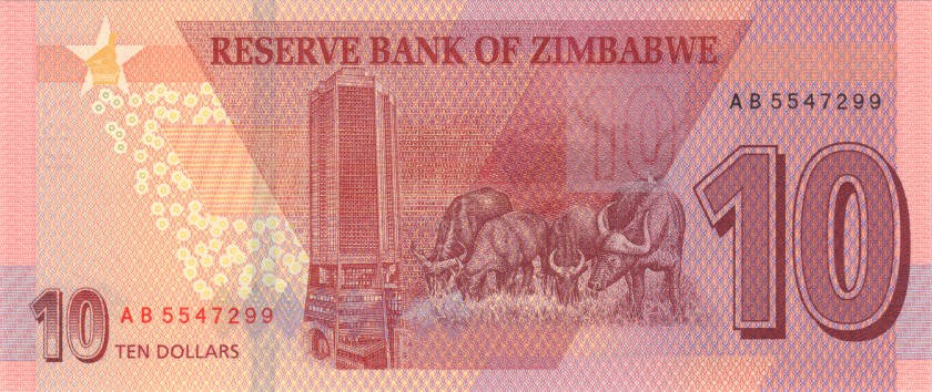 Zimbabwe P-NEW 10 Dollars 2020 UNC