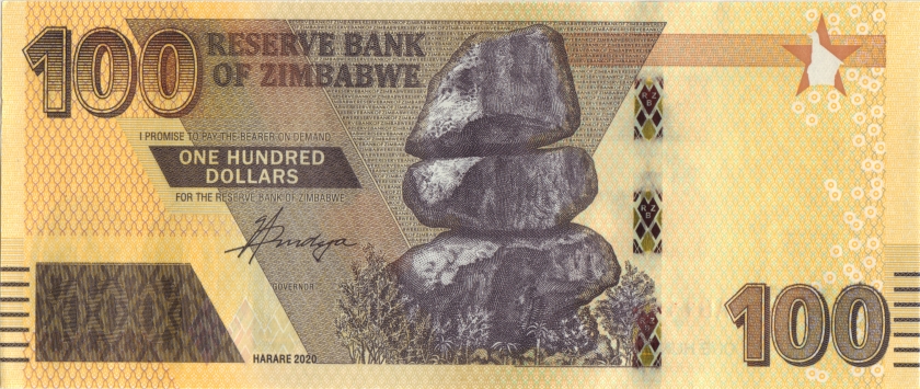 Zimbabwe P-W106 100 Dollars 2020 UNC