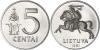 Lithuania 1991 5 Centas Proof-like